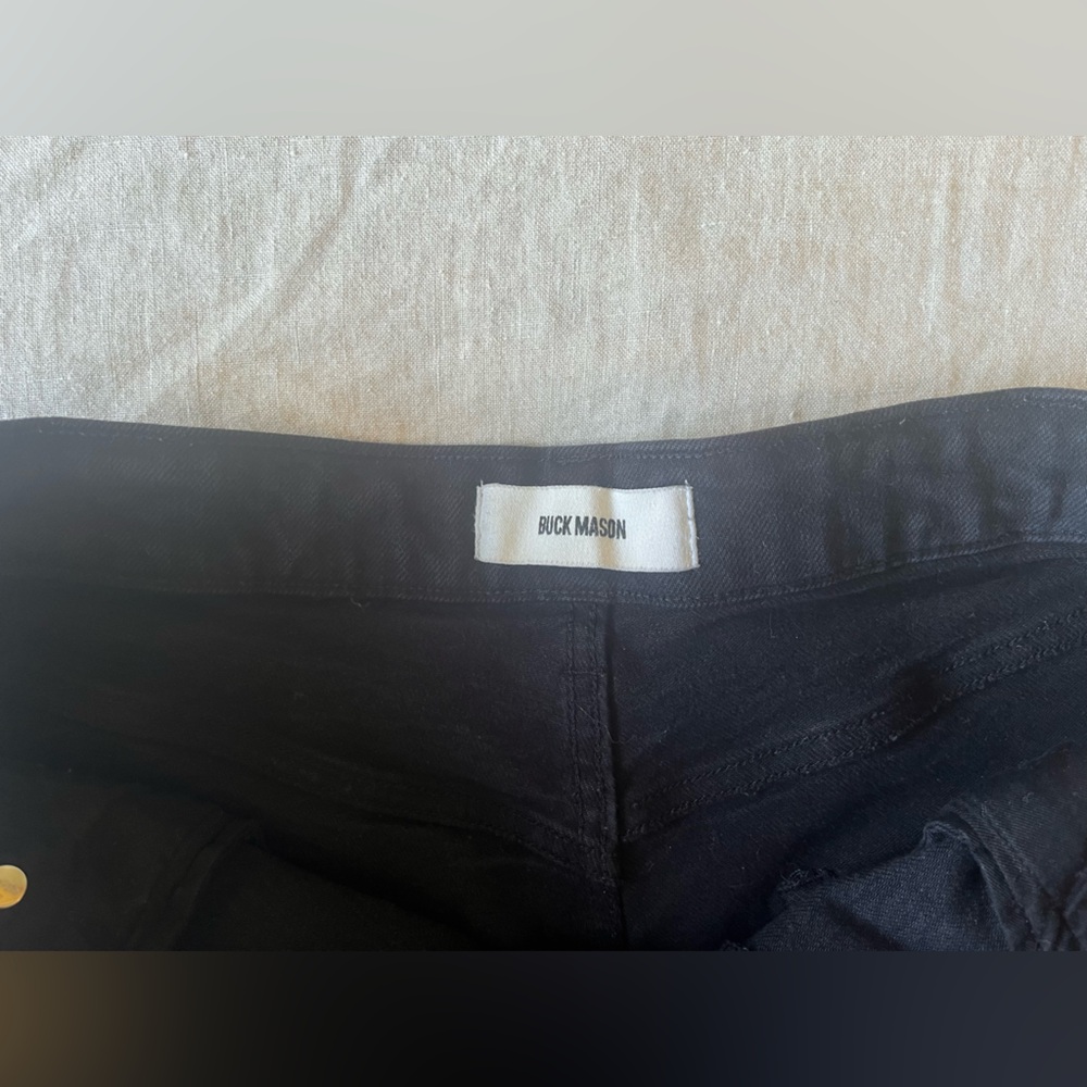 Women’s Buck Mason Black Jean Shorts, 32. - Picture 6 of 7
